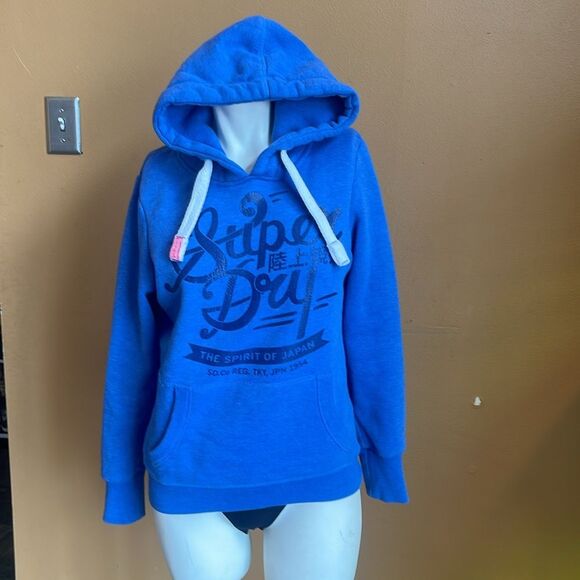 Super dry Vintage Women's Hoodie Pocket Front Graphic Pullover Jumper Hood M - Picture 3 of 14